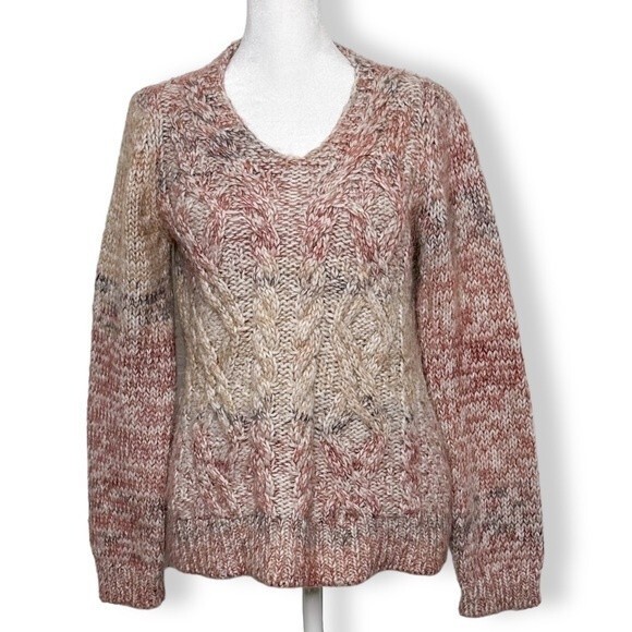 Elsamanda Italy Multicolor Pastel Sweater Cable Knit Size Medium‎ Alpaca - Picture 1 of 9